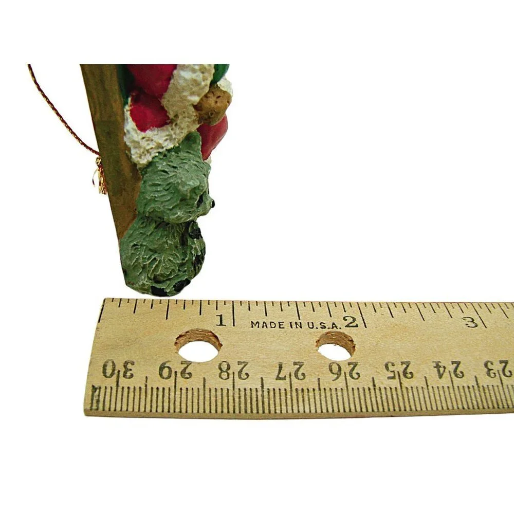 Vintage Santa And Animal Friends Multicolor Christmas Decorative Ornament Resin